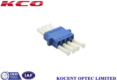 China Adaptador plástico azul LC/UPC del cable de fribra óptica sin el tapón antipolvo en venta