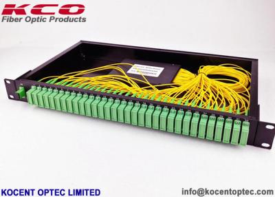 China SC/APC Fiber Optic Splitter Rack Mount Patch Panel 1U Aluminium Alloy 1x64 for sale