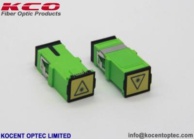 China SC/APC Auto-shutter Non Flange Fiber Optic Adapter Singlemode Plastic Material for sale