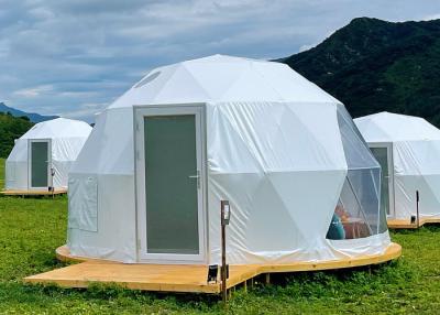 China uso revestido dobro da tela do PVC da barraca de acampamento da abóbada Geodesic de 850gsm Blockout no recurso à venda