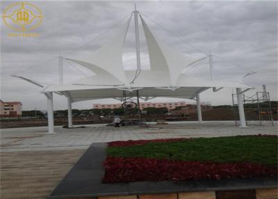 China White Tensile Canopy Structures Landscape Tensile Membrane Fabric Structure for sale
