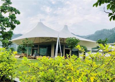 China White Luxury Resort Tents , Double Pagoda UV Protection Fabric High Mountain Tent for sale