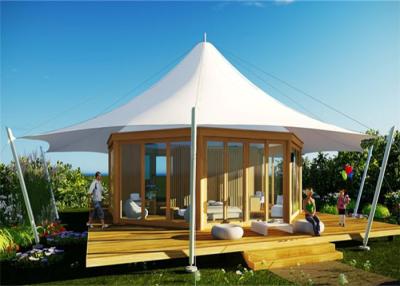 China PTFE Luxury Outdoor Tents Prefab Transparent Hollow Soundproof Glass Wall for sale