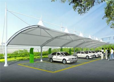 China Waterproof PVDF Coated Metal Cantilever Car Parking Shade for sale