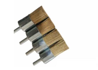 China 25mm OD Brass Coated Steel Wire Knot End Brush for Rust Removal for sale