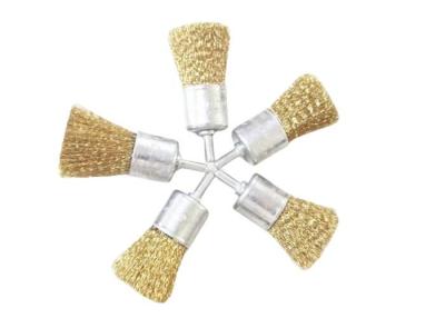China 25mm OD Solid Shank Steel Wire Crimped Wire End Brush for Rust Paint Removal for sale