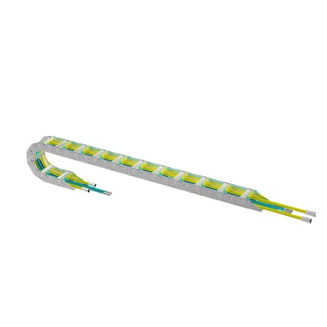 Durable steel cable towline drag chain installation