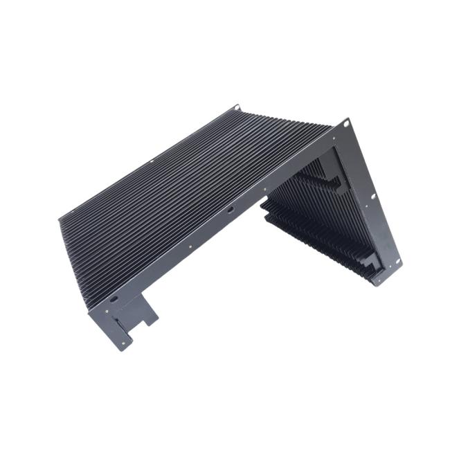 CNC machine stainless steel bellows cover - front view