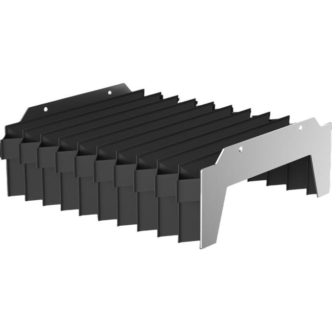 CNC machine stainless steel bellows cover - extended position