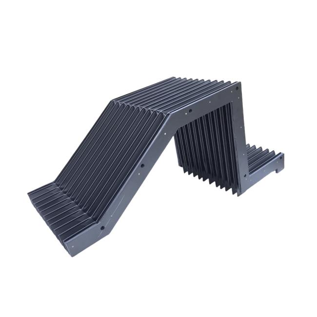 CNC machine stainless steel bellows cover - installation example