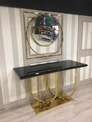 China Black Marble Console Table Handmade Luxury Dining Room Furniture for sale
