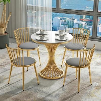 China Cadeiras de café de luxo de alta qualidade Cadeira de café de couro de aço inoxidável PU de luxo à venda