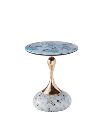 China Elegante mesa lateral con mesa de café de base metálica en venta
