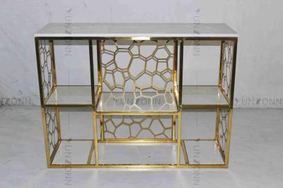 中国 居間のために装飾的なAntirustステンレス鋼のコンソール テーブルの管状の流行の茶テーブル 販売のため