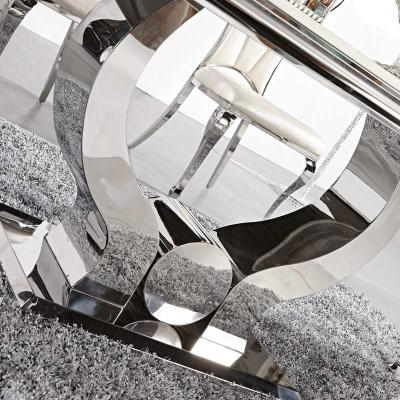 China Stainless Steel Frame Heavy Metal Base Dining Table 115KGS OEM L200xW100xH75cm for sale