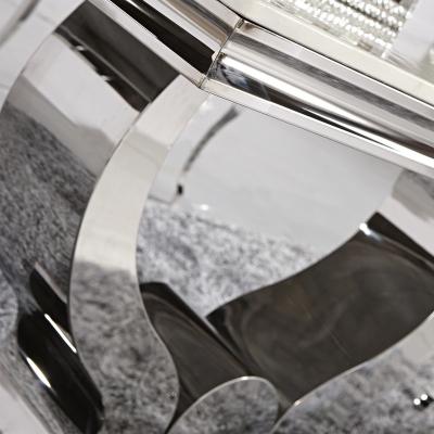 China Stainless Steel Frame Heavy Metal Base Dining Table 115KGS OEM L200xW100xH75cm for sale