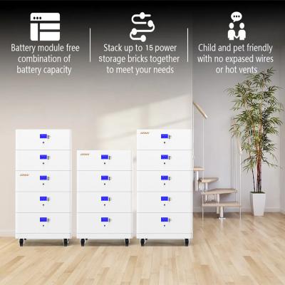 China 48V/51.2V Stackable Modular Home Battery Storage With Cloud-Based Software for sale
