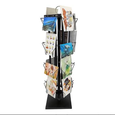 China Adjustable Postcard Organizer Stand 16 Pockets Tier Iron Greeting Card Holder Display Stand 4 for sale