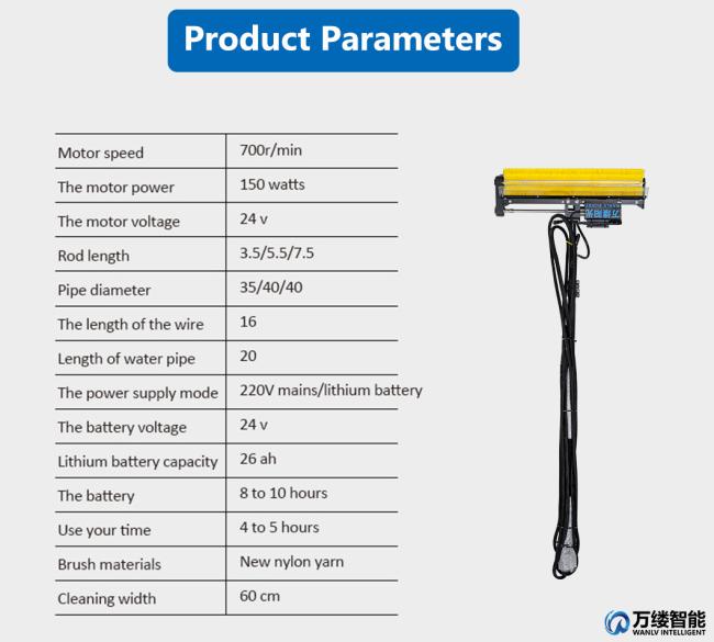 Wholesale Solar Panel Rotating Water Fed Double Head Electric Cleaning Brush Kits for Solar Panel Clean System