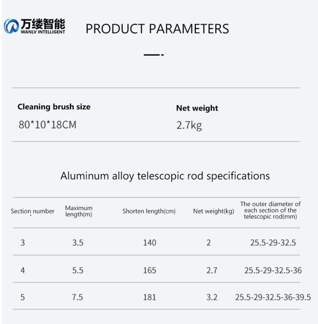 5.5m Pole High Altitude Area Cleaning High Pressure Multi-Angle Water Spray Brush for Solar Panel