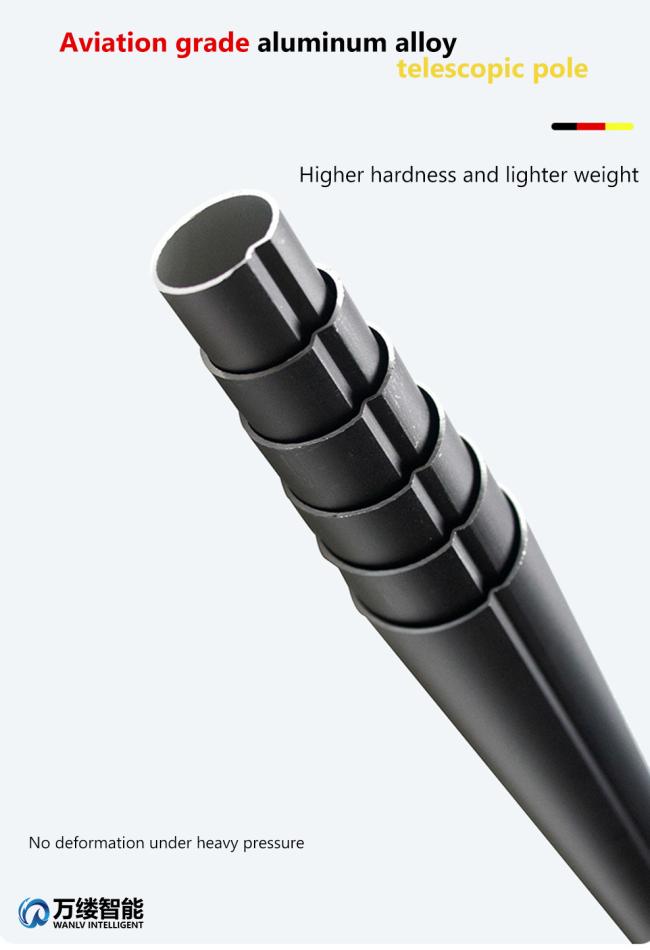 Fast Delivery 24 Feet Aluminum Alloy Pole High Pressure Water Spray Manual Brush for Solar Panel Cleaning