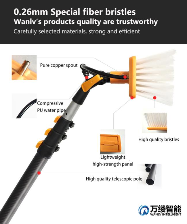 Low Cost Qucik Delivery Good Performacne Telescopic Water Splash Solar Panel Cleaning Brush
