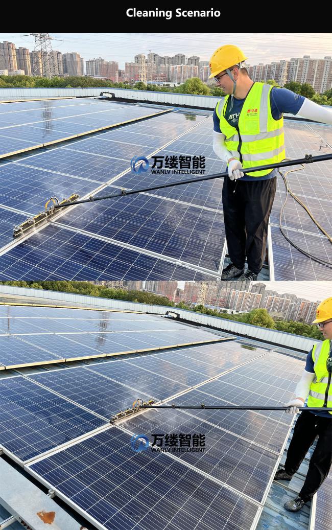 Aluminum Alloy Solar Panel Cleaning Manual Brush for Concrete Floor Solar Glass