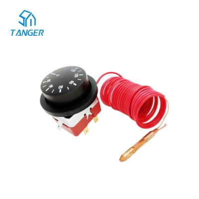 China Knob Adjustable Capillary Thermostats 2500mm 120 Degrees 250V AC 16A for sale