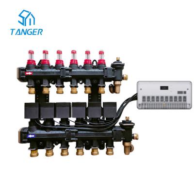 China 6 Loops Underfloor Heating Manifolds Without Pump System EP Radiant Flow Meters for sale