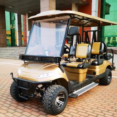 China 530Kg Golden Luxury Electric 6 Seater Golf Cart Manufacturers With 3.5kw Motor for sale
