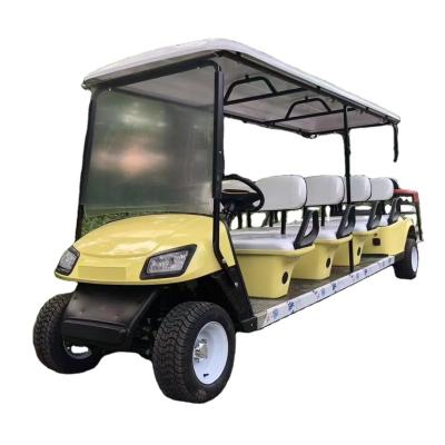 China Yellow 27mph-35mph Golf Cart Golf Course Cart 10 Person Color Customized For Hotel Club Farm for sale