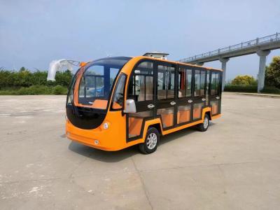 China Orange Color Electric Sightseeing Bus With 72V Battery 14 Seater for sale
