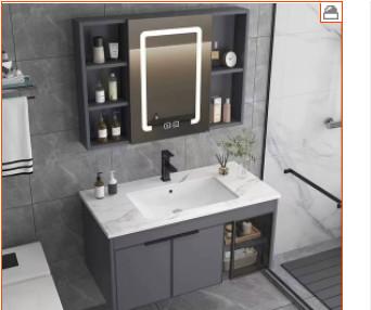 China Rock Plate Space Aluminum Floor Bathroom Cabinet Gray Anti Insect en venta
