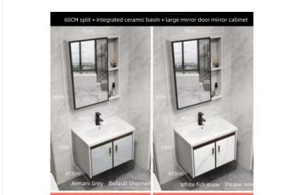 中国 Mirror Modern ODM Floor Bathroom Cabinet Fully Assembled 販売のため