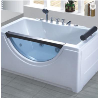 China Oval Sanitary Bathtub Freestanding Bubble Massage Bathtub Built In Overflow for sale