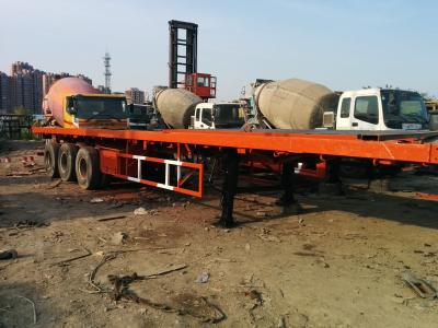 China 3 AXLEX used container trailer low bed Semi-trailer with tri-axle for sale