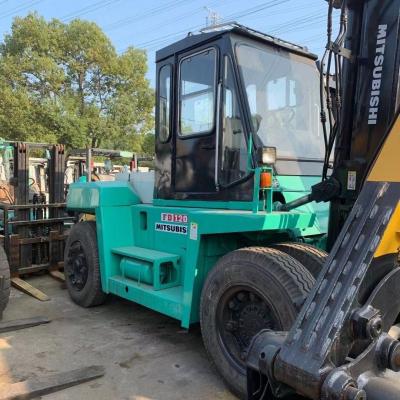China Used Mitsubshi Fd120 12 Ton Diesel Forklift with Side Shift and Long Fork for sale