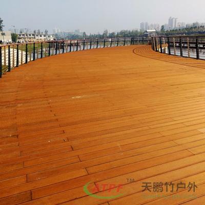 China Recycled Bamboo Outdoor Decking Board Interlocking Heavy Duty for sale