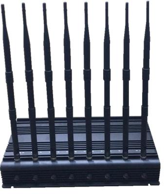 China 8 Antennas UHF VHF Signal Jammer Indoor Car Use Remote Control 40 Meters Radius for sale