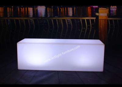 China Party Straight Square LED Light Up Bench Battery Powered Available Six People Sitting for sale