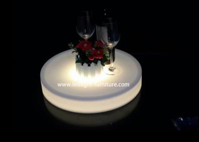 China Round LED Illuminated Serving Trays Colors Changeable With Portable Handle for sale