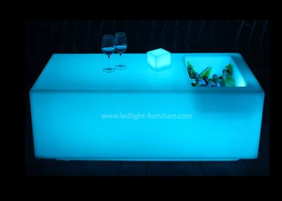 China Glass Top KTV LED Illuminated Cocktail Table 200KGS Loading Capacity With Ice Bucket for sale
