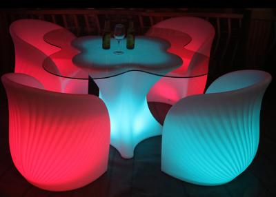 China Glowing Garden Furniture Type 4 LED Bar Chair And 1 Table Set Eco Friendly for sale