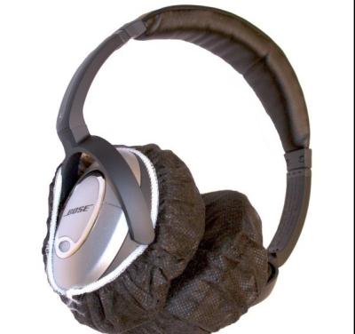 China OEM MRI Headphone Covers Nonwoven Headphone Muff Covers Black for sale
