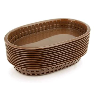 China Foodservice Plastic Fry Fast Food Basket Bread Baskets Oval-Shaped Tray Restaurant Supplies, Deli Serving Bread Basket for sale