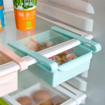 China Slide Kitchen Fridge Freezer Refrigerator Space Saver Organizer Storage Box Rack Drawer Holder for sale