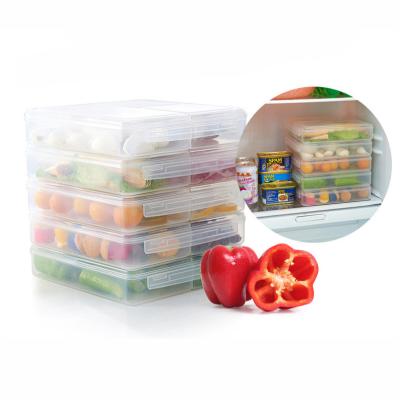 China Food Storage Container with Lid 3 Compartments Stackable Portable Freezer Storage Containers for sale