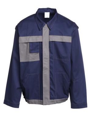China 240 GSM 65% Polyester 35% Cotton Twill 2/1 Open Line Blue Workwear Jacket for sale