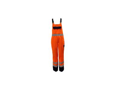 China Man 250GSM CVC Reflective Working Bib Overalls With Adjustable Braces Clasps buckles for sale