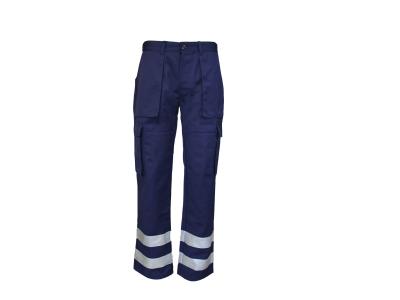 China 275GSM Navy Blue Work Pants Workwear With Bellow Pockets And Hook & Loop for sale